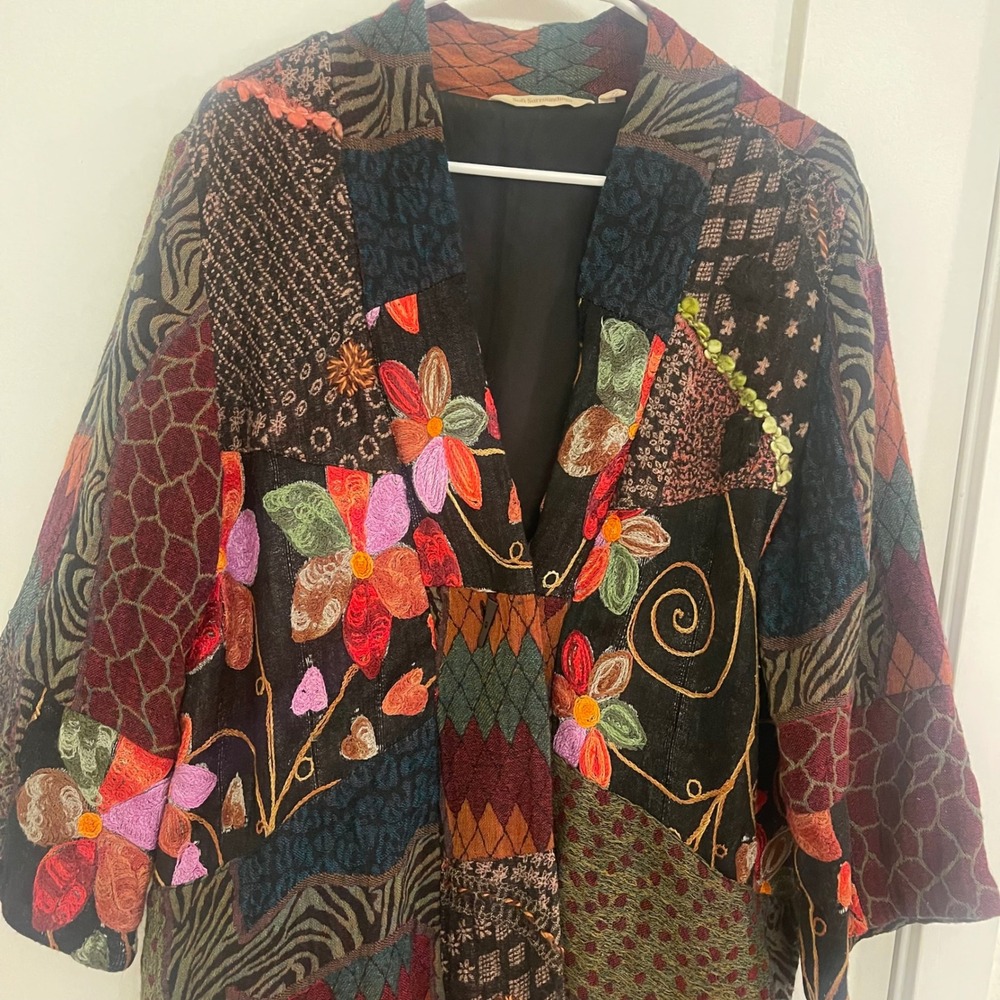 Soft Surroundings Wool Blend Multicolor Jacket Whimseygoth Fairycore Fall - Picture 10 of 12